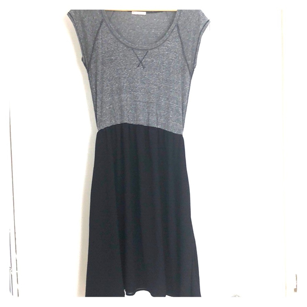 grey and black dress
